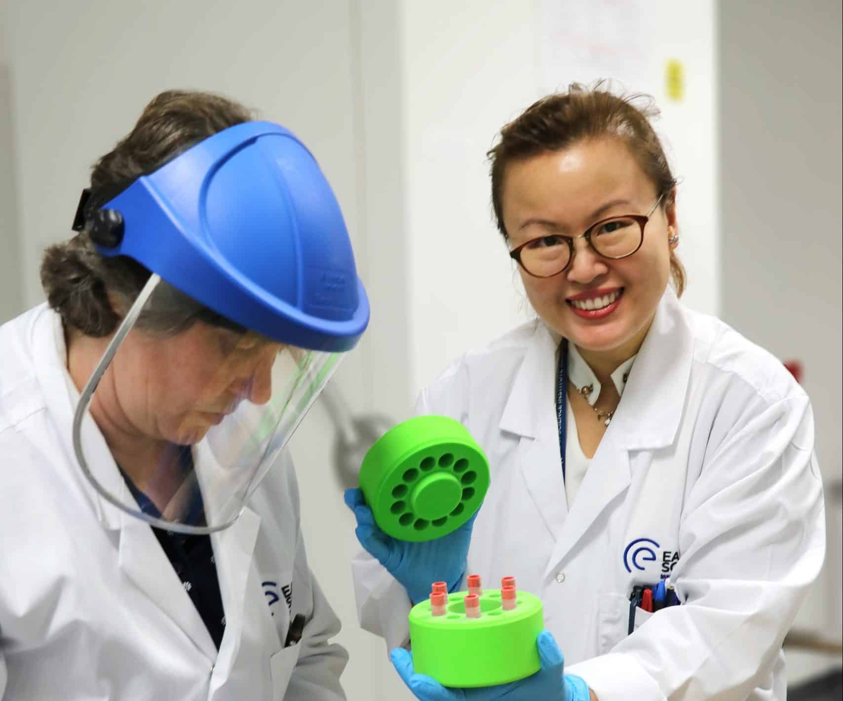 Elaine and Sharon Conducting Nitrogen Research